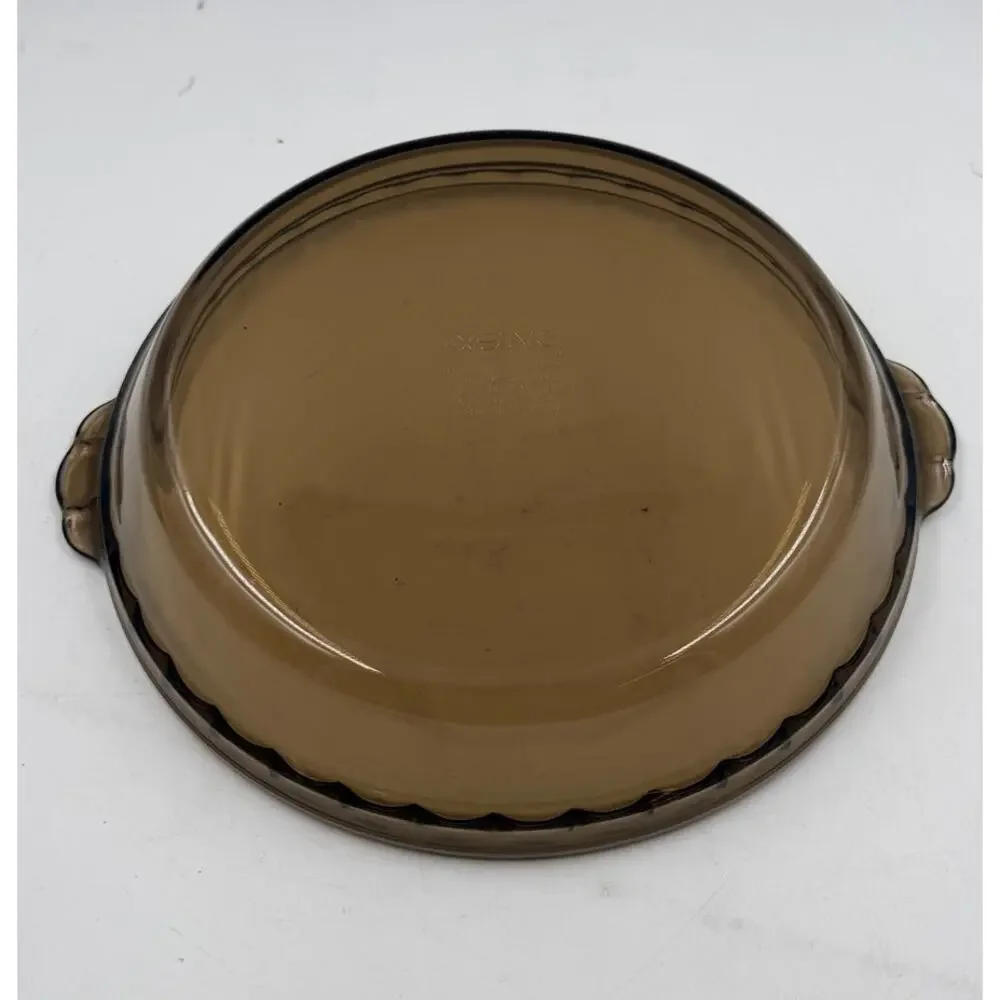 Vintage Pyrex Smoky Brown Amber#229 Pie Plate 10
